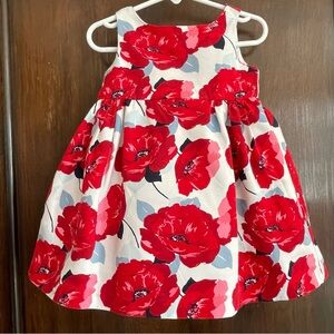 Janie and Jack Red flower dress 12-18 months special occasion